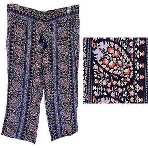 Liz Claiborne Pants Large Loungewear Challis Crop NWOT